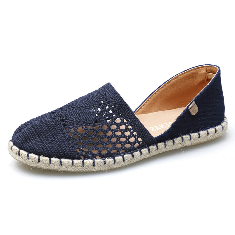 VERBENAS Damen Espadrilles CARMEN CROCHET LINO PARIS iris