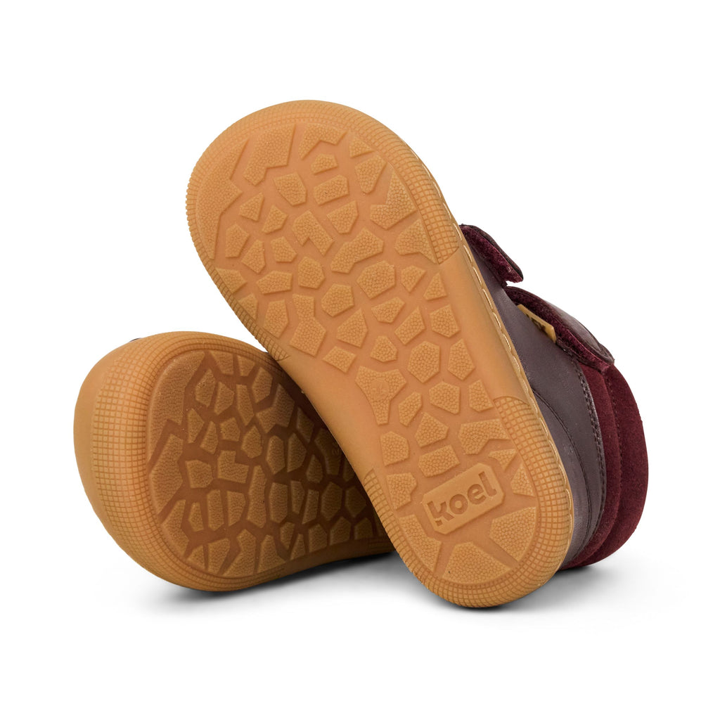 KOEL Barefoot Kinderstiefel - DEMIL WOOL 07T053 - bordo