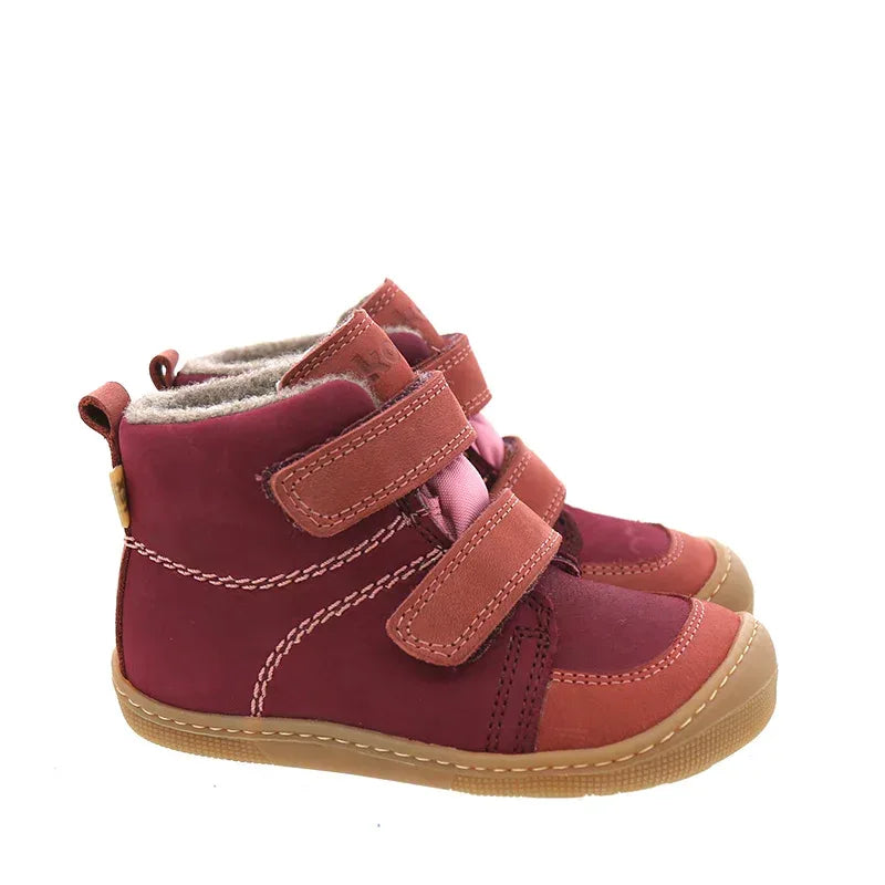 KOEL Barefoot Kinder Übergangsschuhe Booties extra weit KARO TEX FELT bordo – Booties | shoedealo.shop – Bild 7
