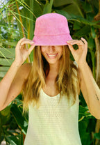 ESPADRIJ L'ORIGINALE Hut BUCKET HAT FROTTÉE 90 pink