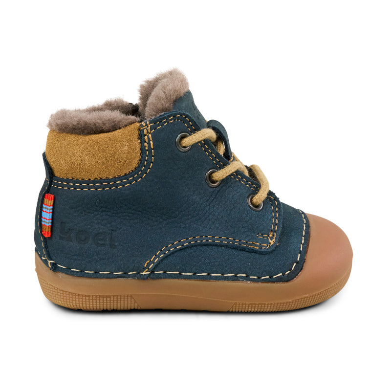 KOEL Barefoot Kinder Lauflernschuhe AVA LEATHER WOOL blue