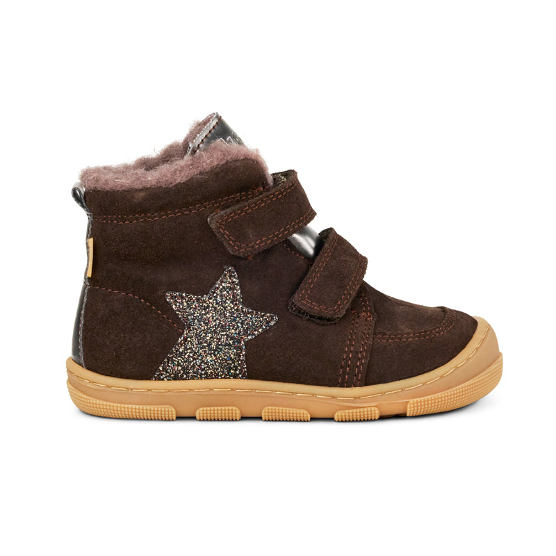 KOEL Barefoot Kinder Booties KIVO WOOL TEX extra weit brown