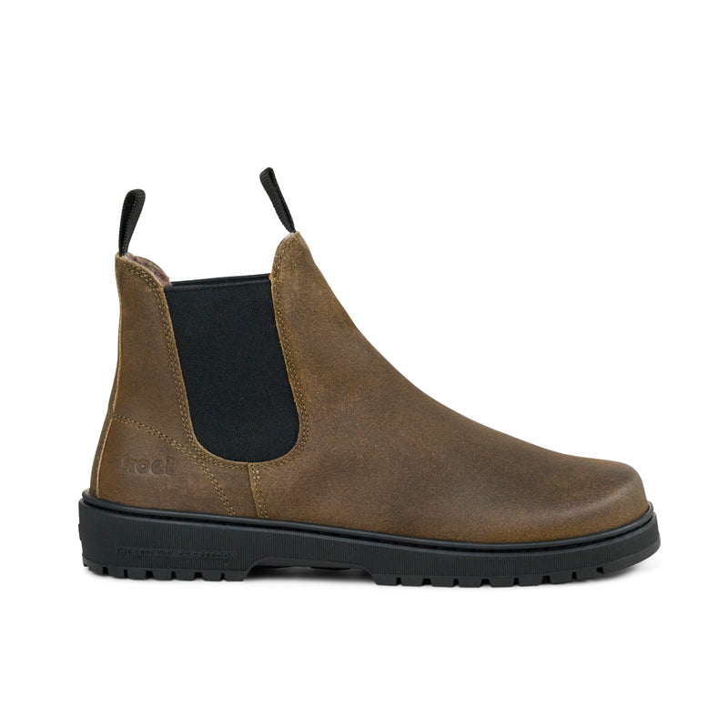 KOEL Damen Barefoot Chelseaboots GAVIEN SUEDE FELT dark taupe