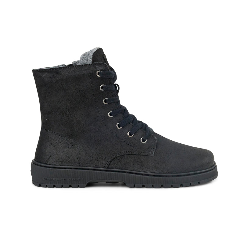 KOEL Damen gefütterte Barefoot Schnürboots GALYON FELT black