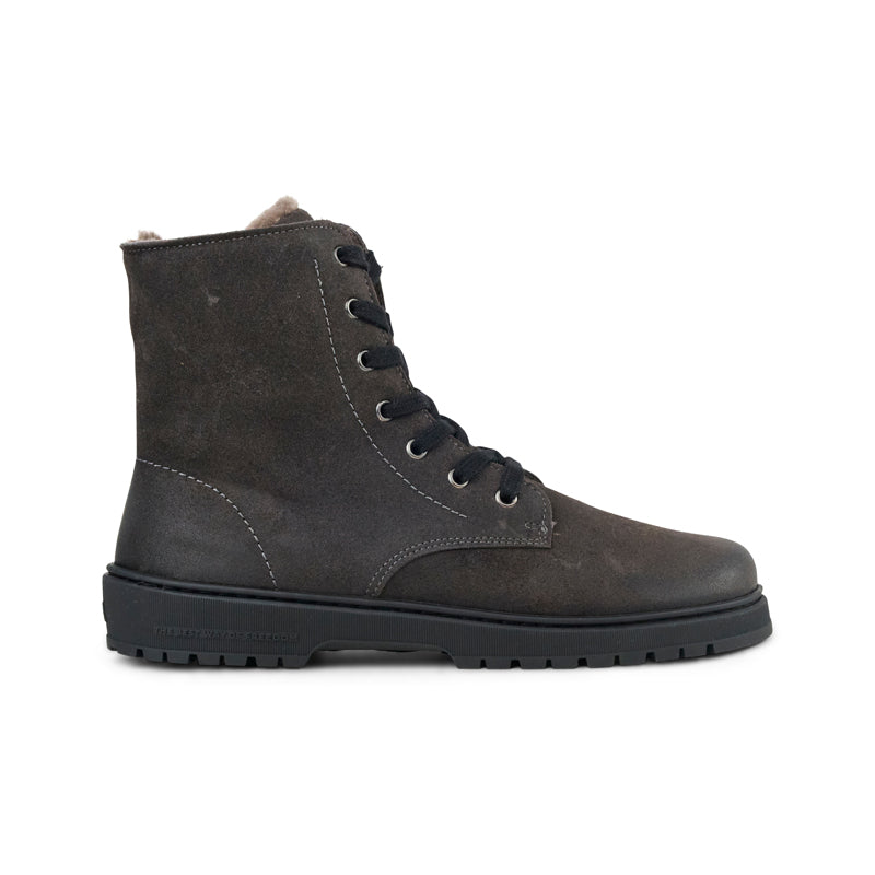 KOEL Damen gefütterte Barefoot Schnürboots GALYON FELT dark grey