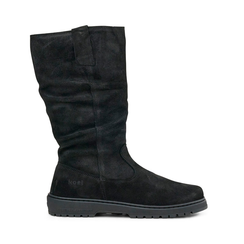 KOEL Damen gefütterte Barefoot Stiefel GLYRA FELT black