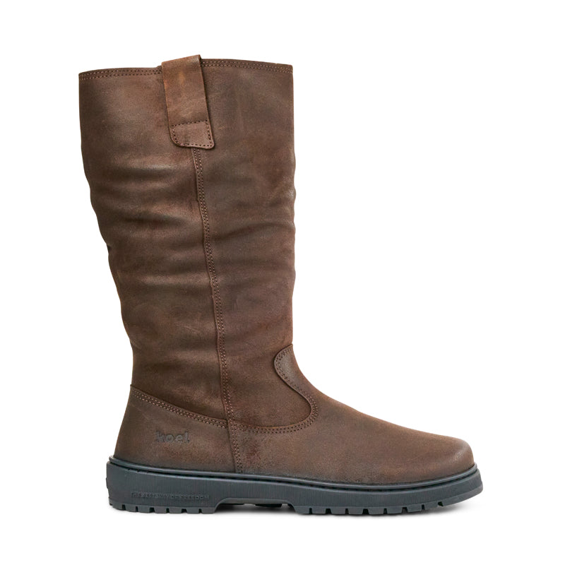 KOEL Damen gefütterte Barefoot Stiefel GLYRA FELT chocolate