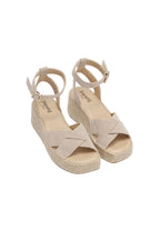ESPADRIJ L'ORIGINALE Damen Sandalette CROIX VELOUR HIGH beige