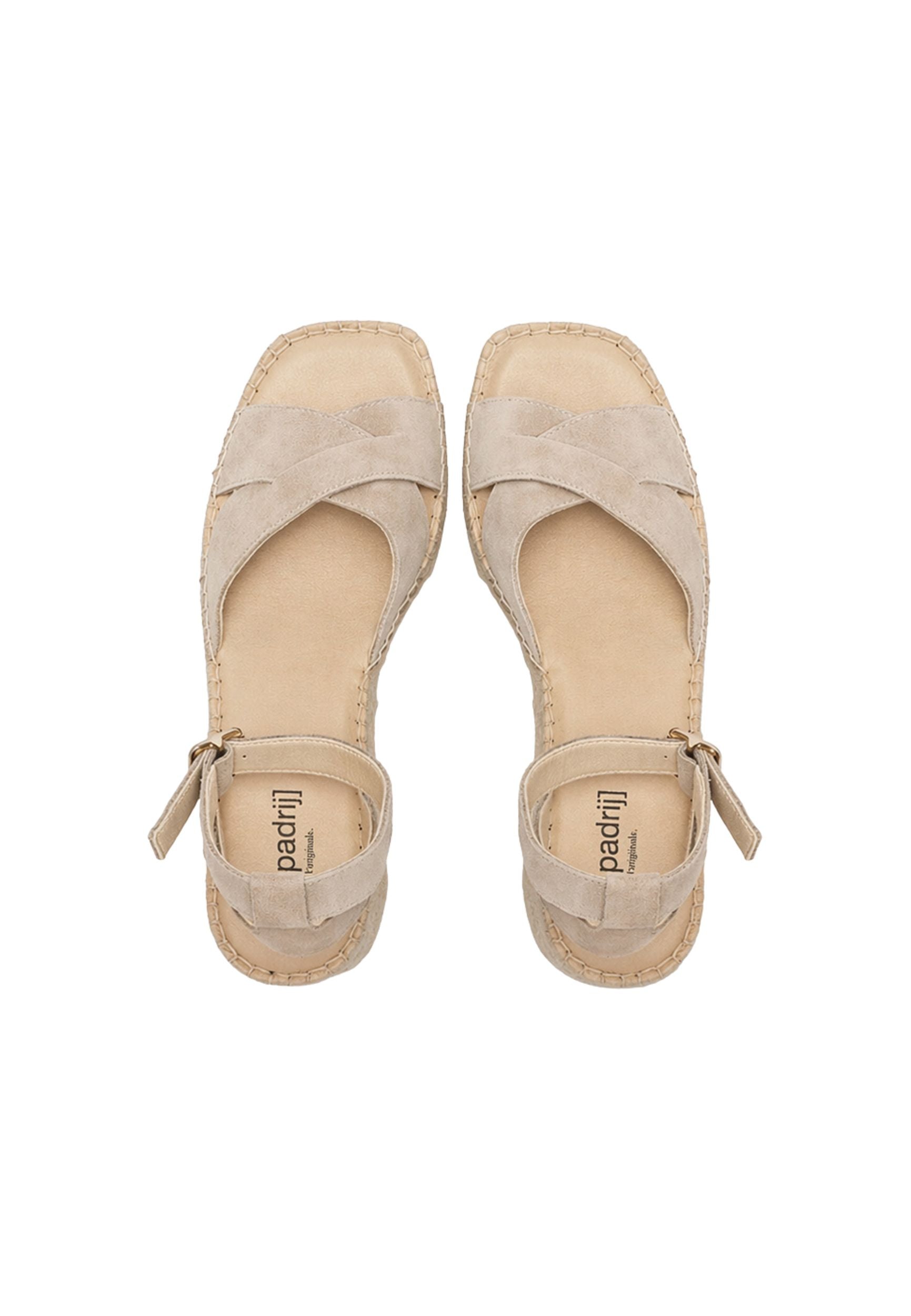 ESPADRIJ L'ORIGINALE Damen Sandalette CROIX VELOUR HIGH beige