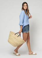 ESPADRIJ L'ORIGINALE Tasche Palmbasket short handle 960 nature
