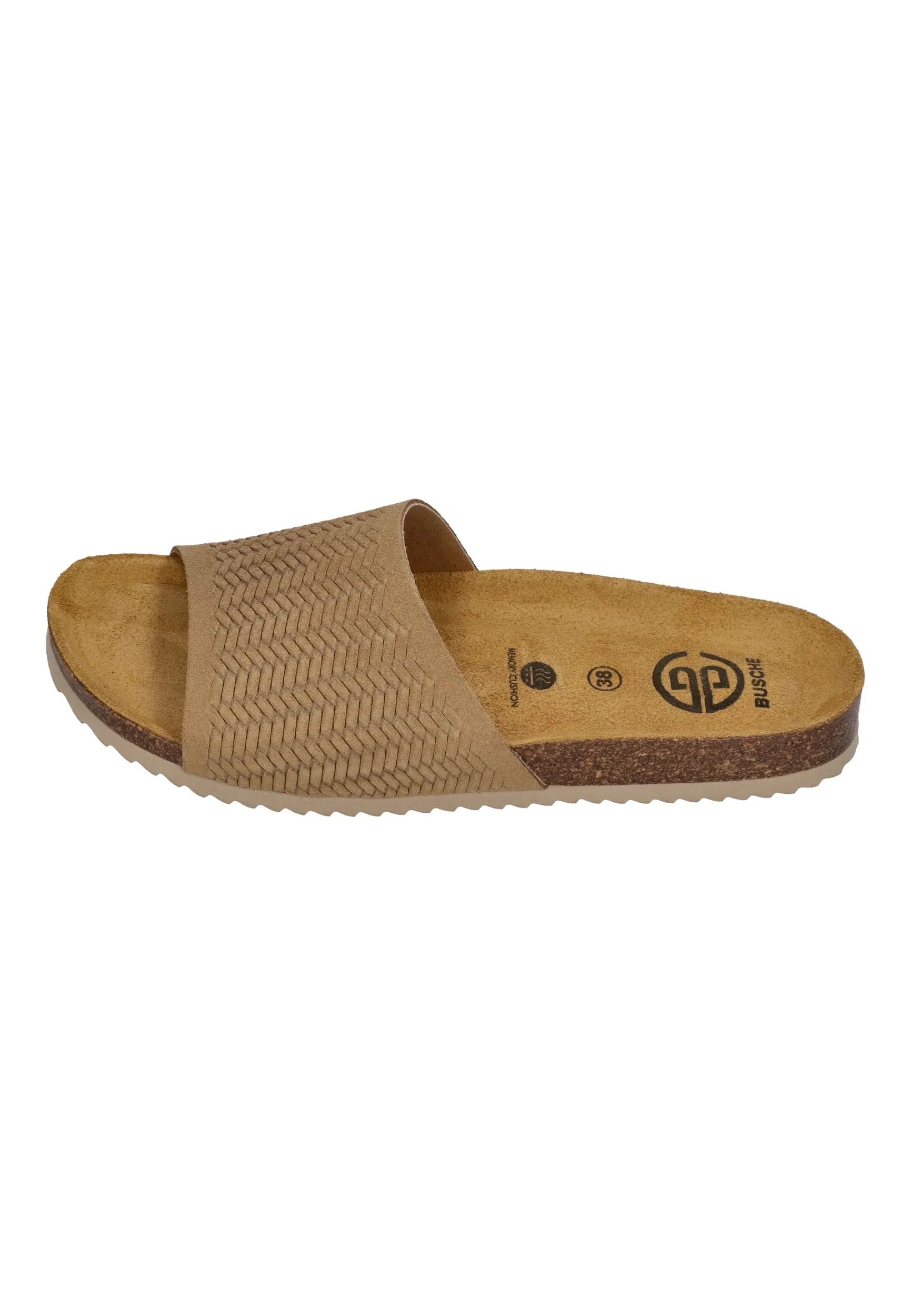 BUSCHE Damen Pantoletten Poolslide CAPRI 2526 nu ambossed