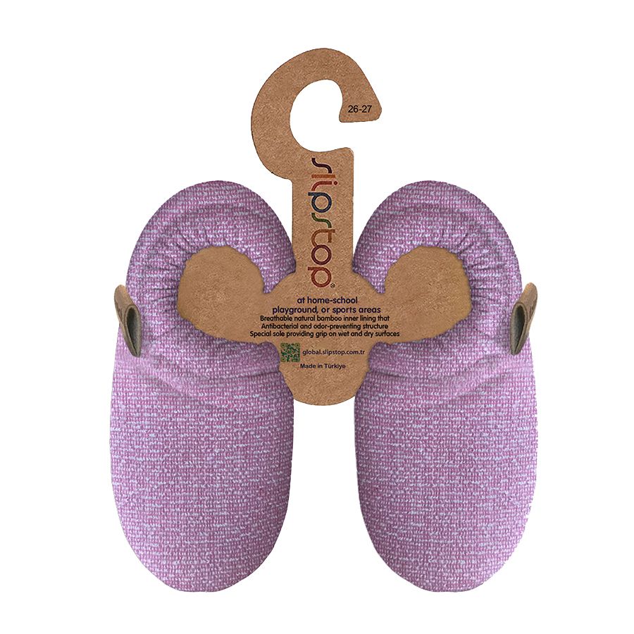 SLIPSTOP Kinder Hausschuhe Bootie CRANBERRY lila meliert
