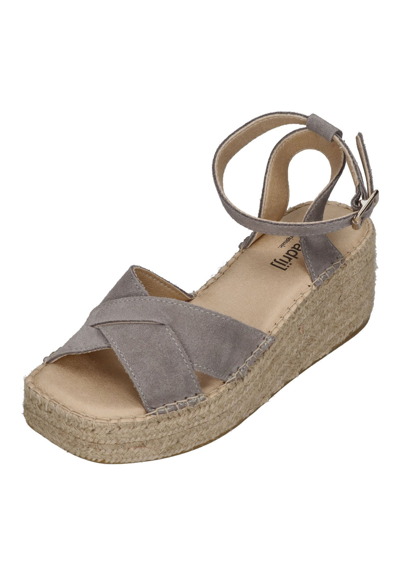 ESPADRIJ L'ORIGINALE Damen Sandalette CROIX VELOUR HIGH stone – Sandalen & Sandaletten
