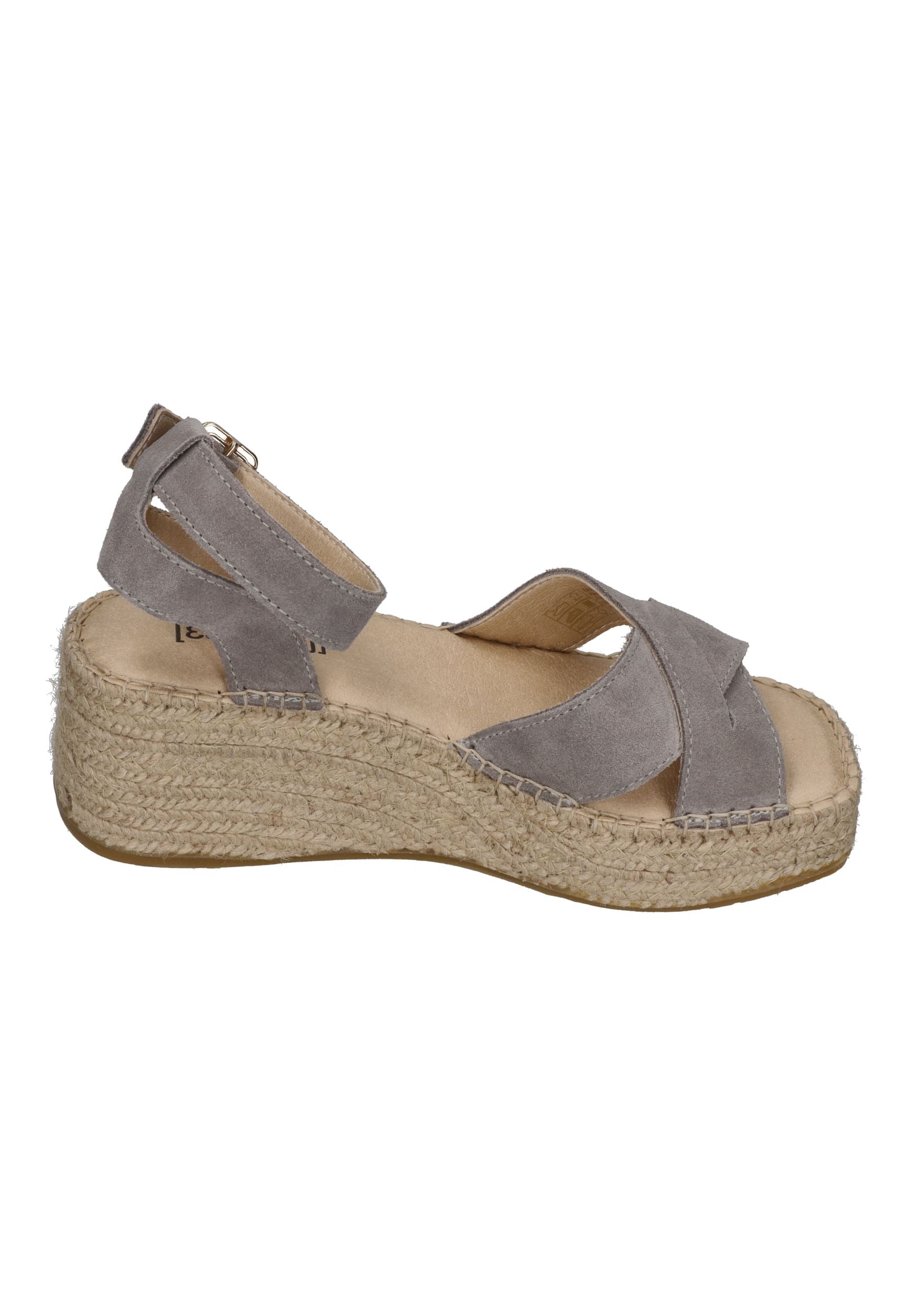 ESPADRIJ L'ORIGINALE Damen Sandalette CROIX VELOUR HIGH stone – Sandalen & Sandaletten – Bild 4