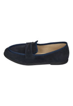 ESPADRIJ L'ORIGINALE Damen Slipper LOAFER CLASSIC VELOUR bleu fonce