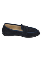 ESPADRIJ L'ORIGINALE Damen Slipper LOAFER CLASSIC VELOUR bleu fonce
