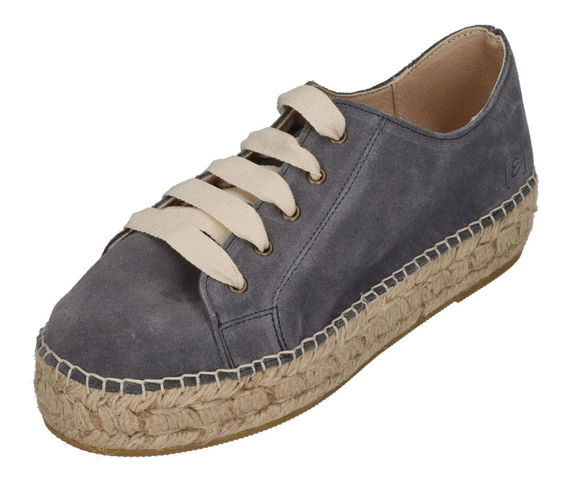 ESPADRIJ L'ORIGINALE Damen Espadrilles - BASKET VELOUR - asphalt
