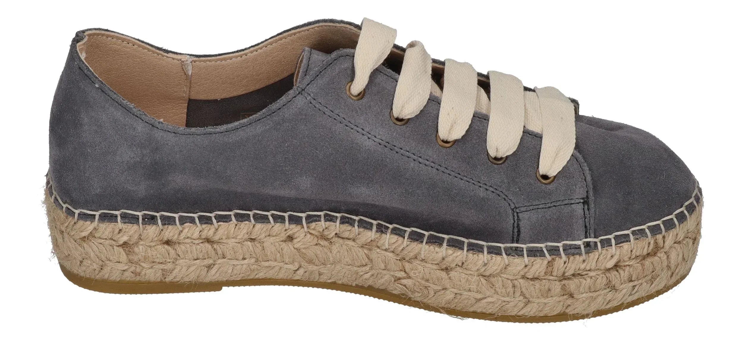 ESPADRIJ L'ORIGINALE Damen Espadrilles - BASKET VELOUR - asphalt