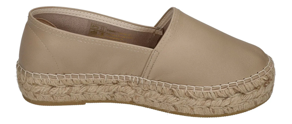 ESPADRIJ L'ORIGINALE Damen Espadrilles - CLASSIC CUIR HIGH - taupe