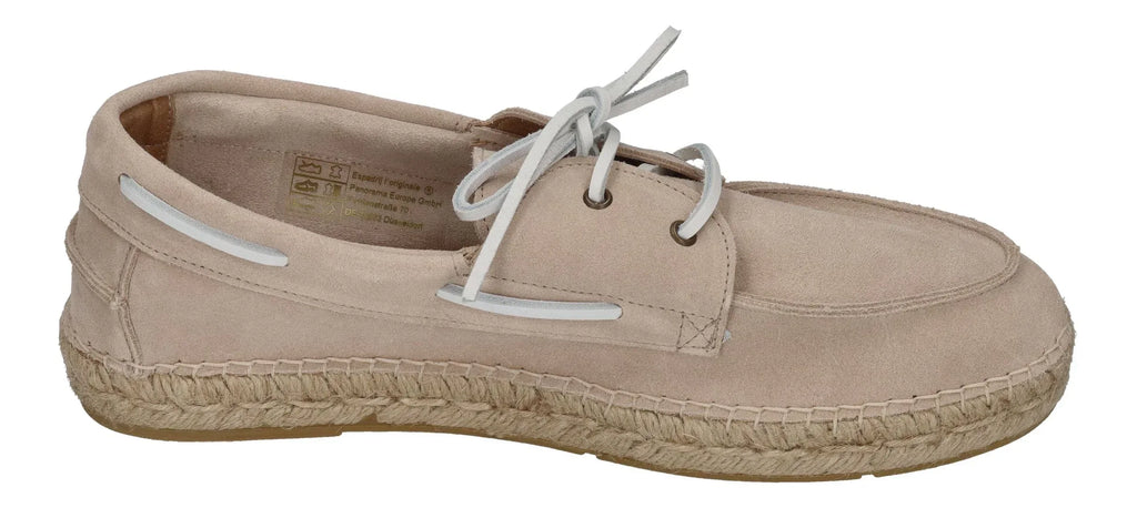 ESPADRIJ L'ORIGINALE Herren Espadrilles - NAVIRE VELOUR MEN - beige x white laces