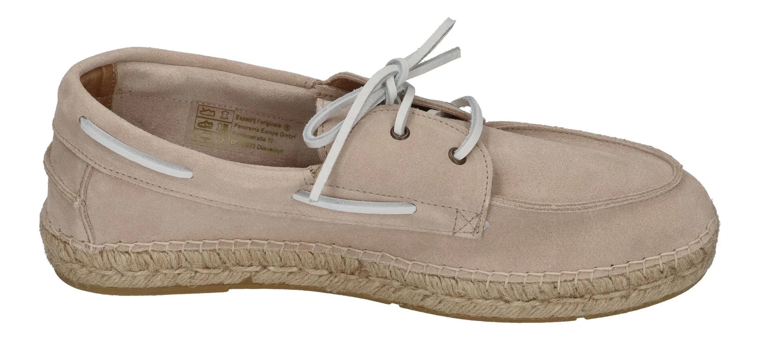 ESPADRIJ L'ORIGINALE Herren Espadrilles - NAVIRE VELOUR MEN - beige x white laces