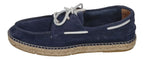 ESPADRIJ L'ORIGINALE Herren Espadrilles - NAVIRE VELOUR MEN - marine x white laces