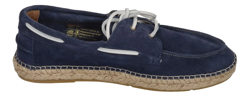 ESPADRIJ L'ORIGINALE Herren Espadrilles - NAVIRE VELOUR MEN - marine x white laces