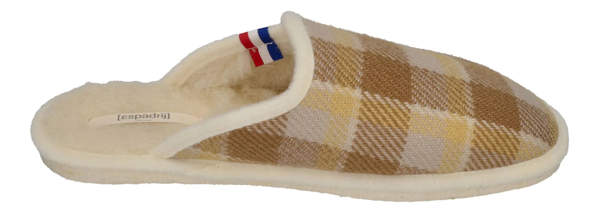 ESPADRIJ L'ORIGINALE Damen Hausschuhe CHAUSSON WOOLCHECK jaune check small