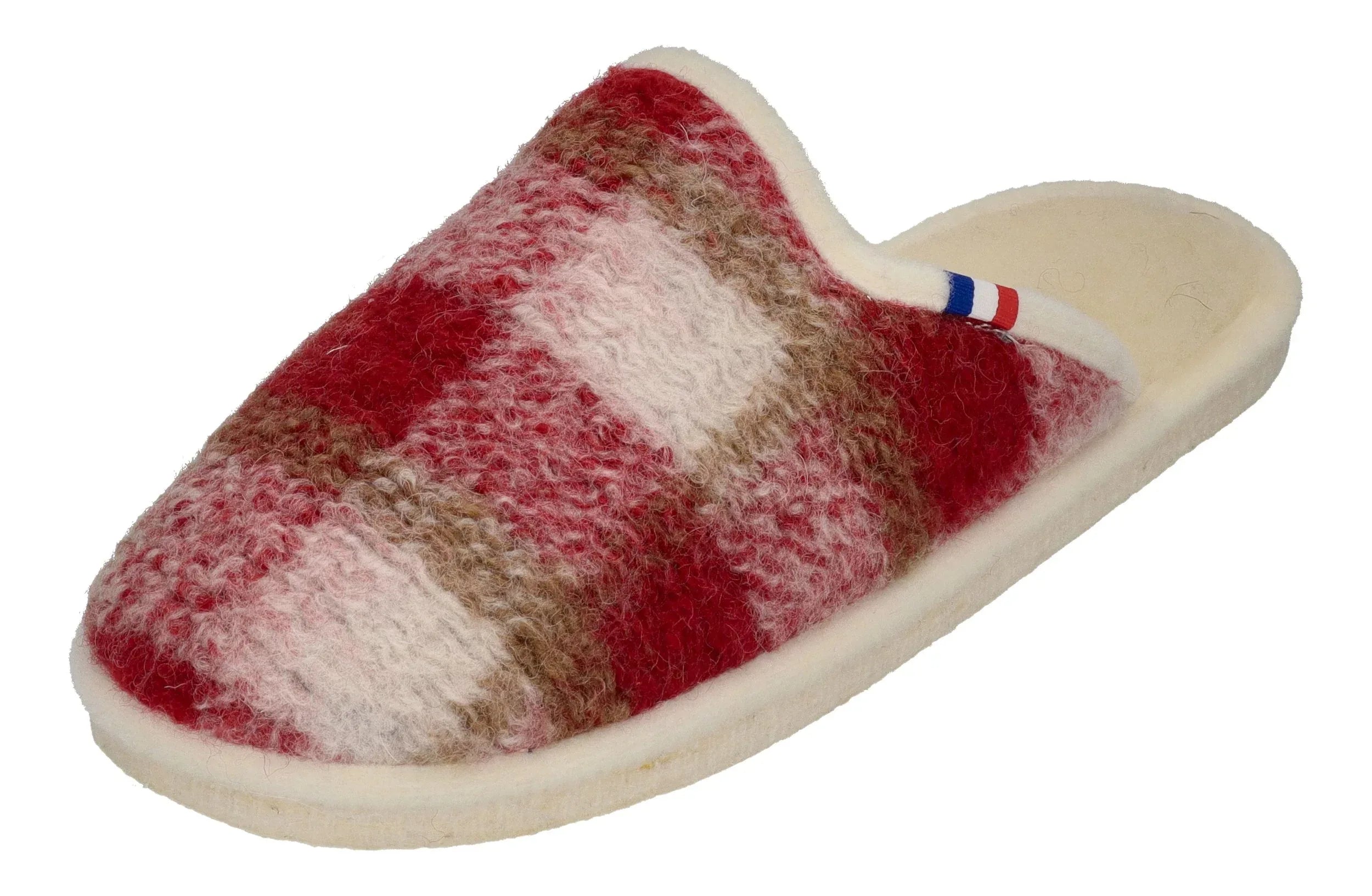 ESPADRIJ L'ORIGINALE Damen Hausschuhe CHAUSSON WOOLCHECK rouge check big