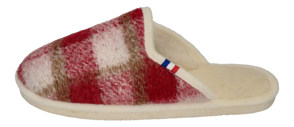 ESPADRIJ L'ORIGINALE Damen Hausschuhe CHAUSSON WOOLCHECK rouge check big