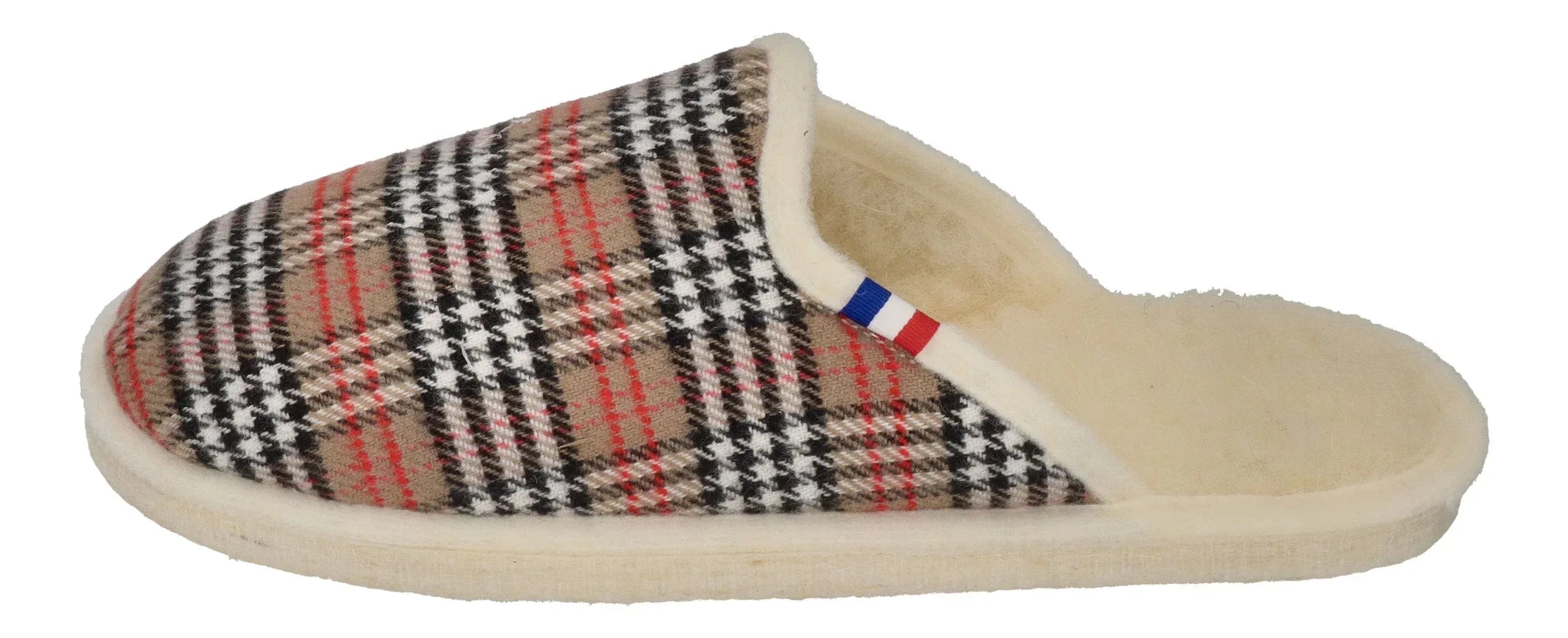 ESPADRIJ L'ORIGINALE Damen Hausschuhe CHAUSSON WOOLCHECK sable check small