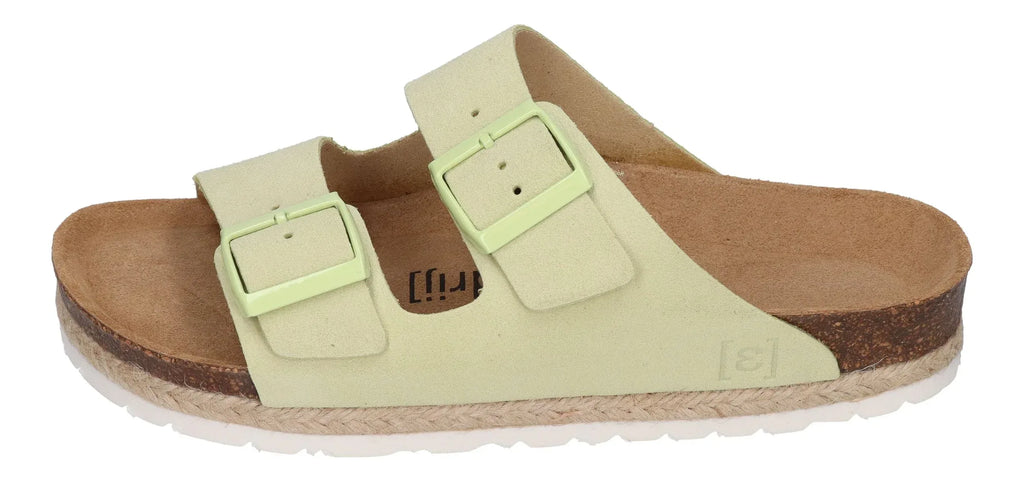 ESPADRIJ L'ORIGINALE Damen Pantolette - AMI VELOUR - vert clair