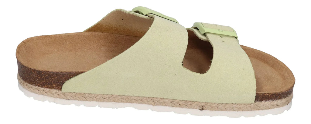 ESPADRIJ L'ORIGINALE Damen Pantolette - AMI VELOUR - vert clair