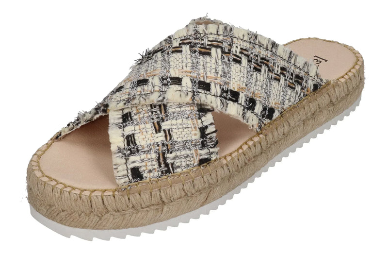 ESPADRIJ L'ORIGINALE Damen Pantolette - CROISETTE TWEED - noir