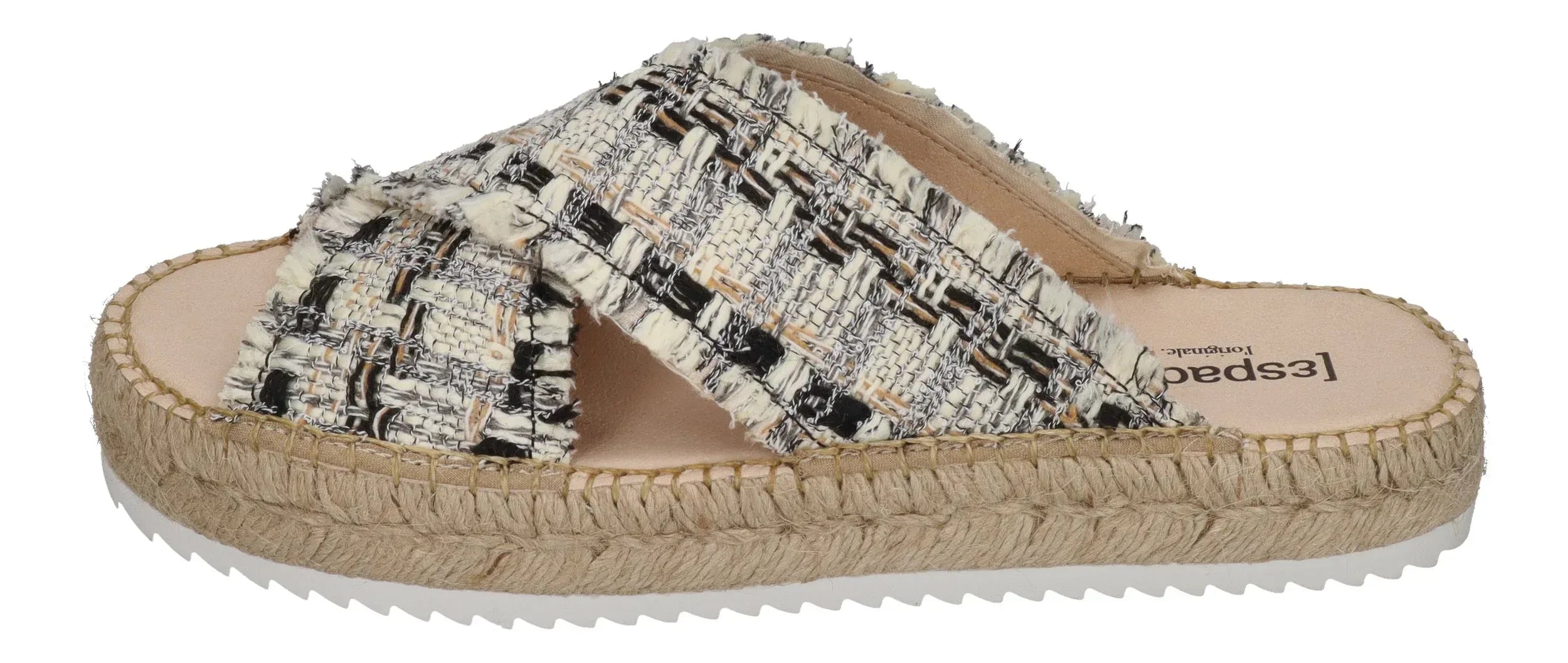 ESPADRIJ L'ORIGINALE Damen Pantolette - CROISETTE TWEED - noir