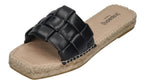 ESPADRIJ L'ORIGINALE Damen Pantolette - CARRE CHECK - noir