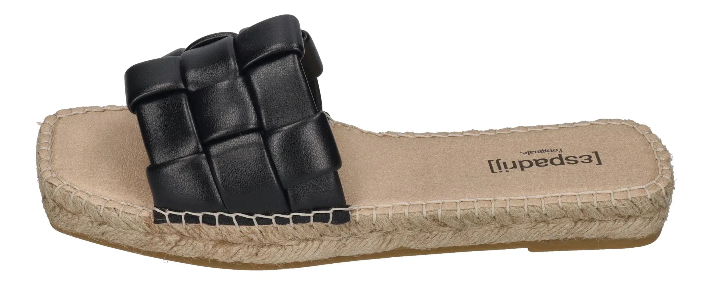 ESPADRIJ L'ORIGINALE Damen Pantolette - CARRE CHECK - noir
