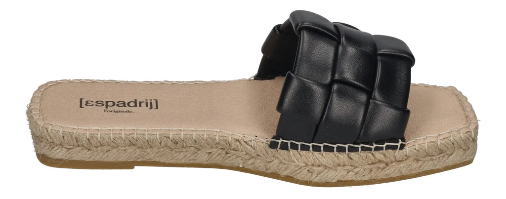 ESPADRIJ L'ORIGINALE Damen Pantolette - CARRE CHECK - noir