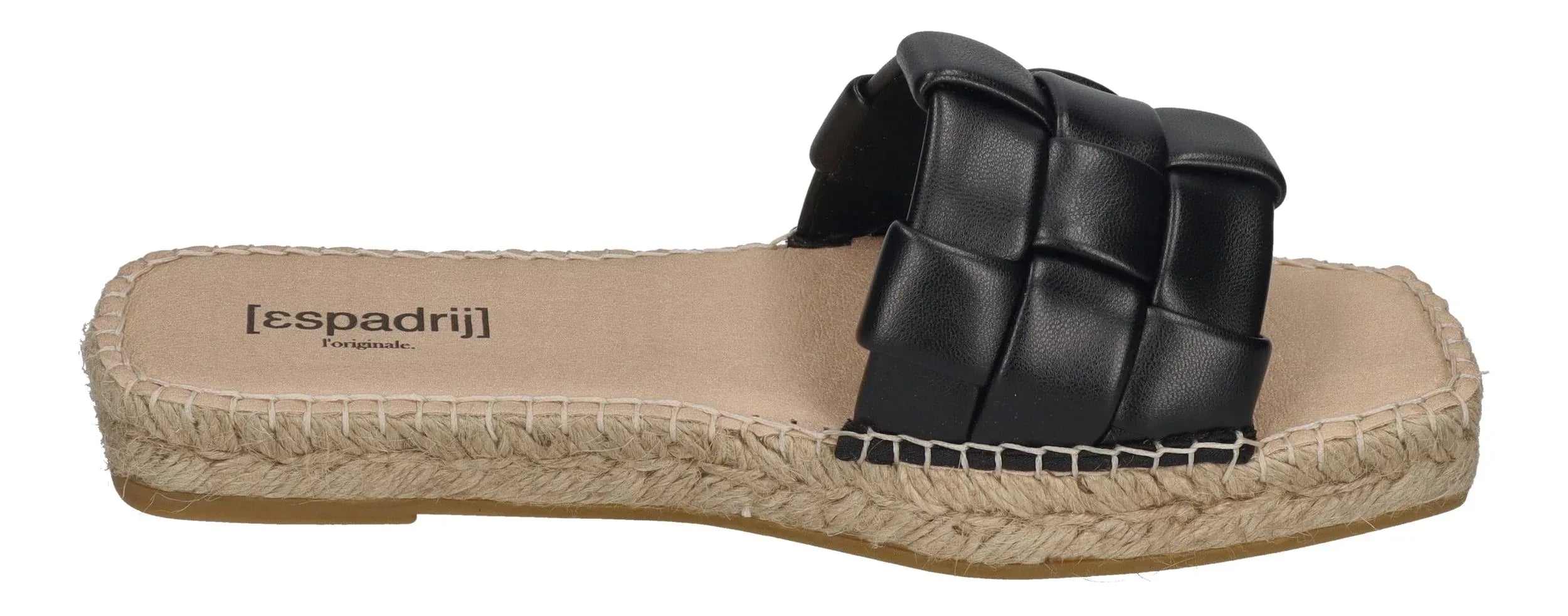 ESPADRIJ L'ORIGINALE Damen Pantolette - CARRE CHECK - noir