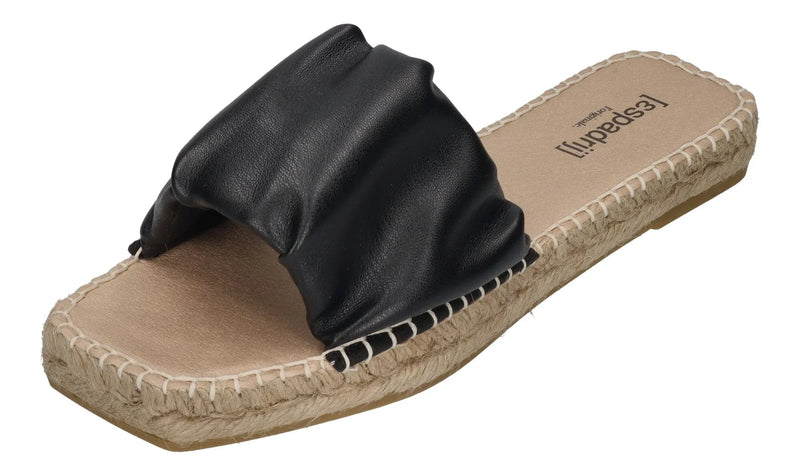 ESPADRIJ L'ORIGINALE Damen Pantolette - CARRE RUFFLE - noir