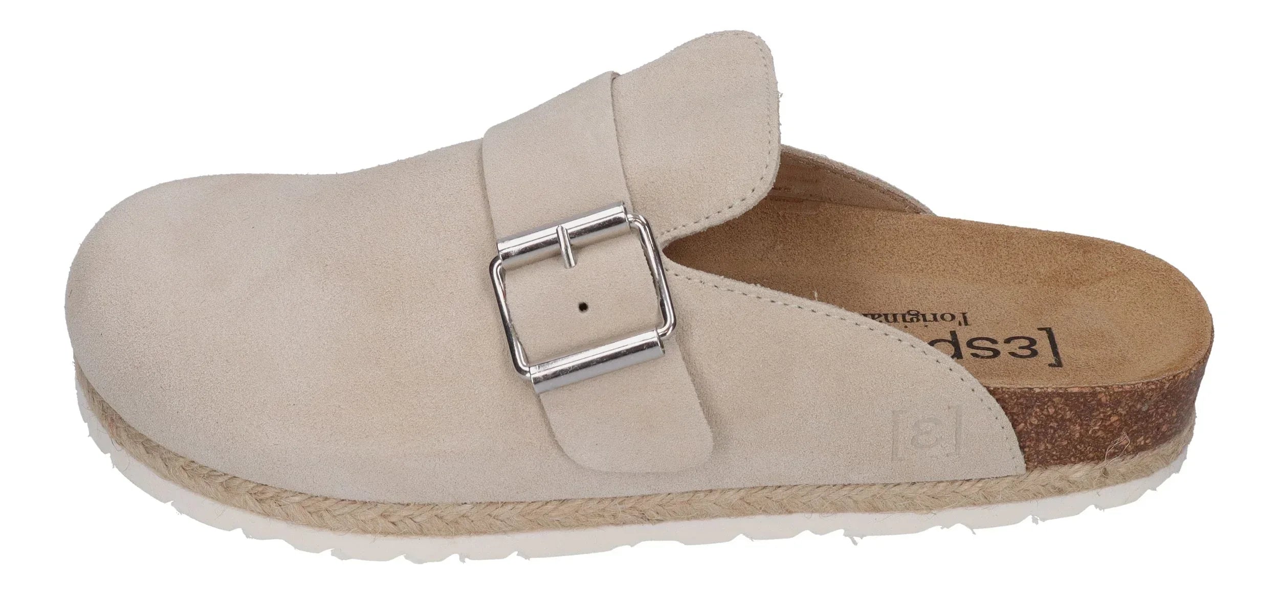 ESPADRIJ L'ORIGINALE Damen Pantoletten Clogs - CLOQ VELOUR BOUCLE - beige