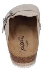 ESPADRIJ L'ORIGINALE Damen Pantoletten Clogs - CLOQ VELOUR BOUCLE - beige