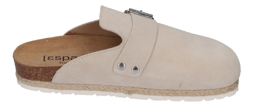 ESPADRIJ L'ORIGINALE Damen Pantoletten Clogs - CLOQ VELOUR BOUCLE - beige
