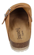 ESPADRIJ L'ORIGINALE Damen Pantoletten Clogs - CLOQ VELOUR BOUCLE - cognac