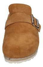 ESPADRIJ L'ORIGINALE Damen Pantoletten Clogs - CLOQ VELOUR BOUCLE - cognac