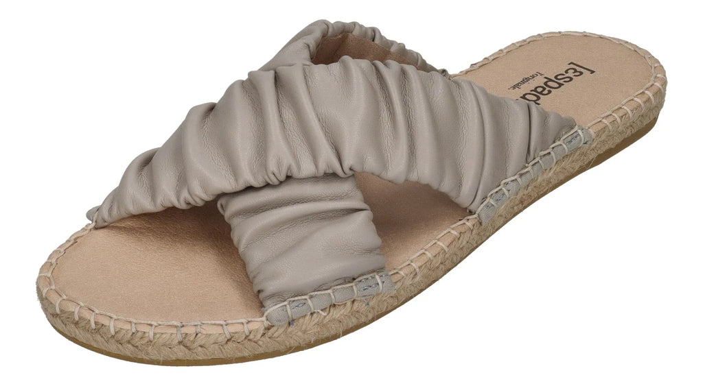 ESPADRIJ L'ORIGINALE Damen Pantolette - CROISETTE RUFFLE - gris