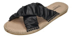 ESPADRIJ L'ORIGINALE Damen Pantolette - CROISETTE RUFFLE - noir
