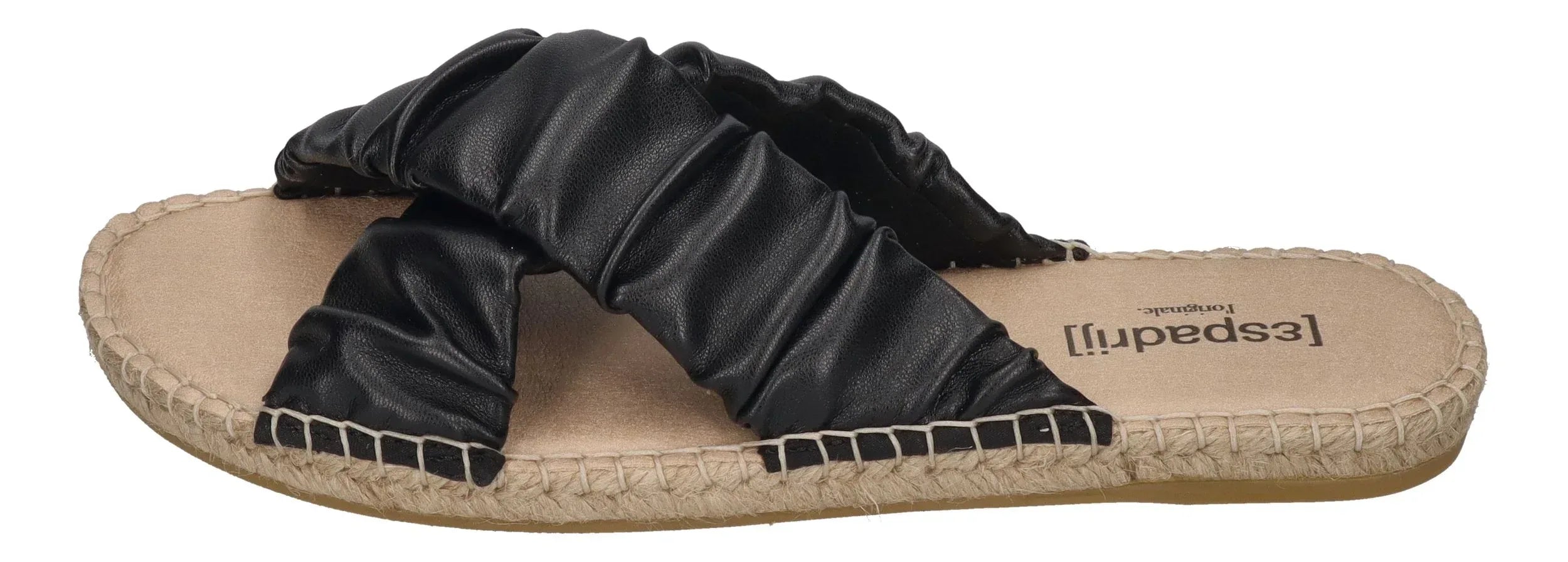 ESPADRIJ L'ORIGINALE Damen Pantolette - CROISETTE RUFFLE - noir