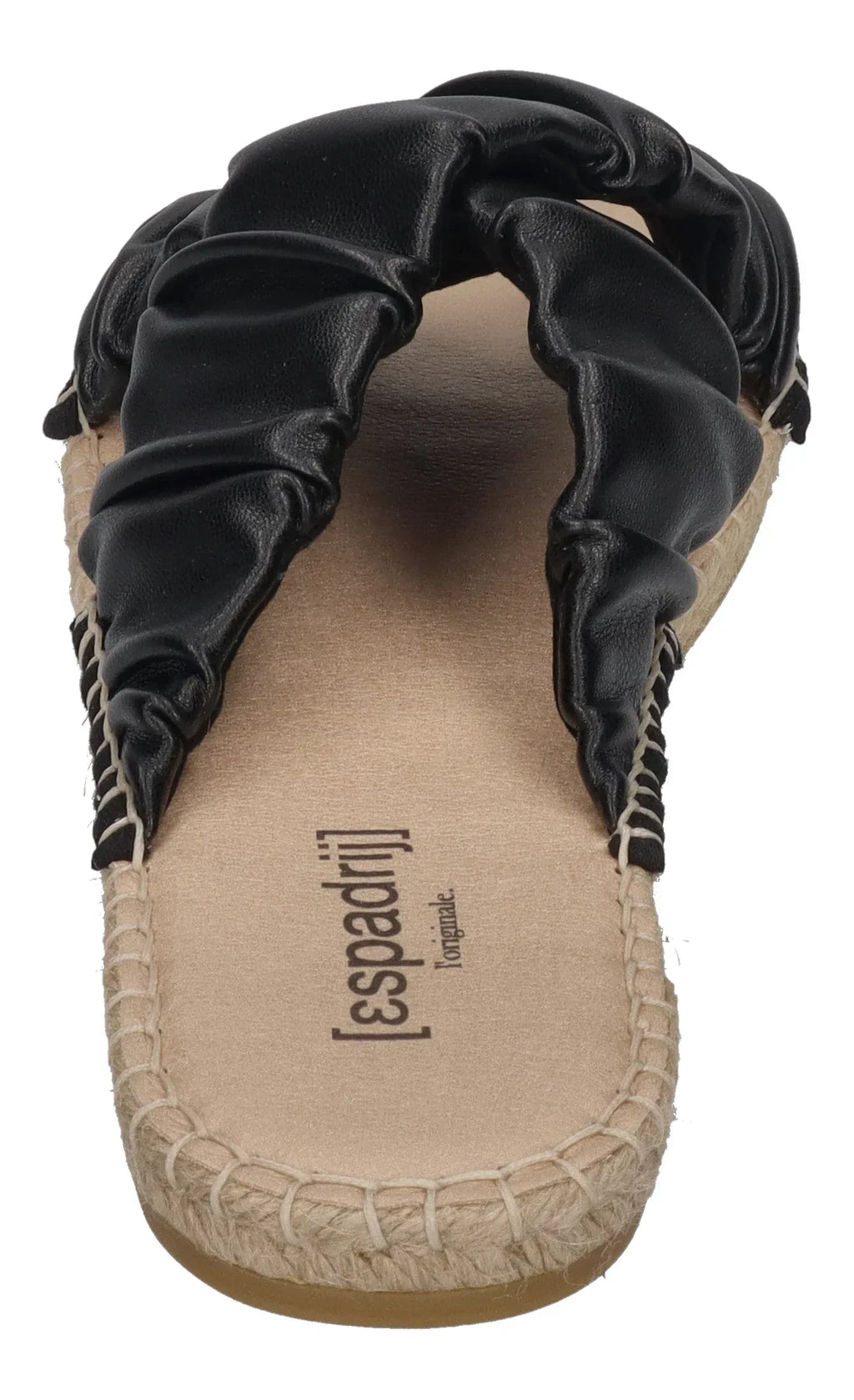 ESPADRIJ L'ORIGINALE Damen Pantolette - CROISETTE RUFFLE - noir