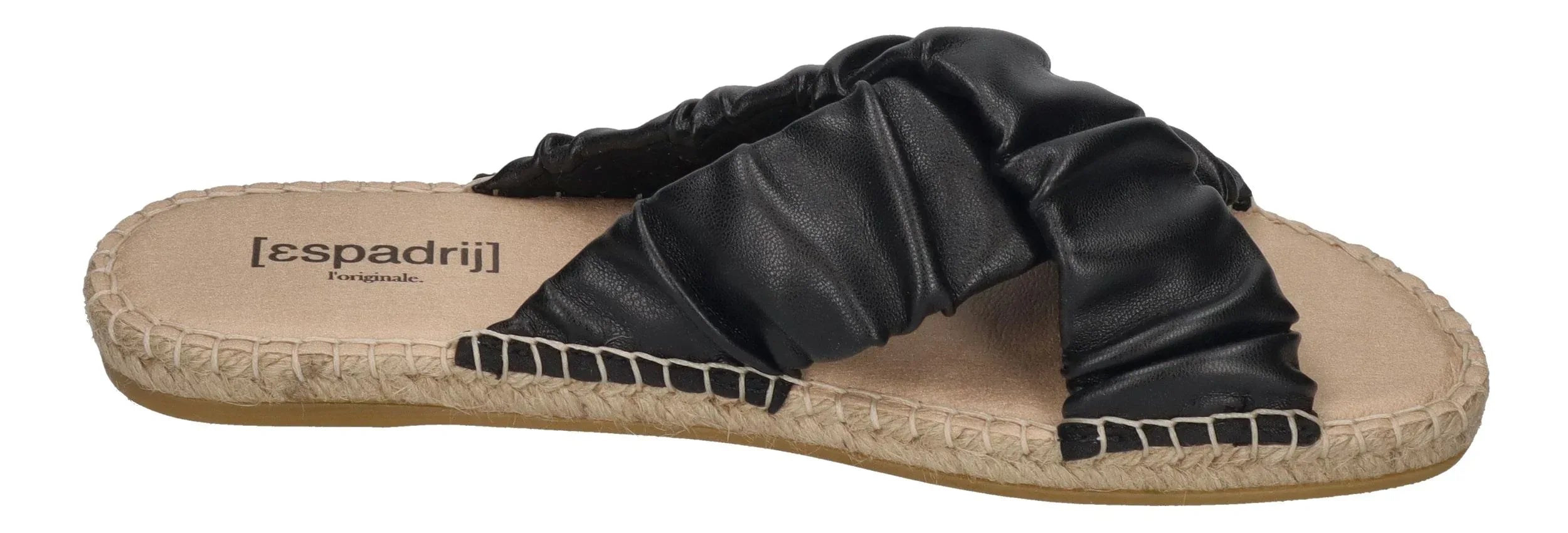 ESPADRIJ L'ORIGINALE Damen Pantolette - CROISETTE RUFFLE - noir